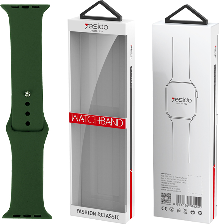 Levně Yesido WB44 silikonový řemínek pro Apple Watch S 38/40/41 mm, zelený (Alfalfa)