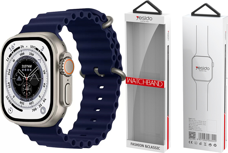 Levně Yesido WB21 Silikonový řemínek pro Apple Watch 38/40/41 tmavě modrý