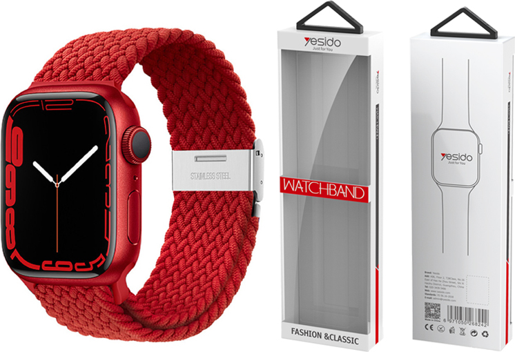 Levně Yesido WB23 Apple Watch pletený řemínek 38/40/41 červený