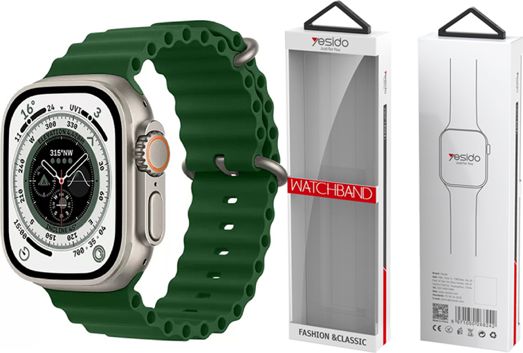 Levně Yesido WB21 silikonový řemínek pro Apple Watch 38/40/41 zelený
