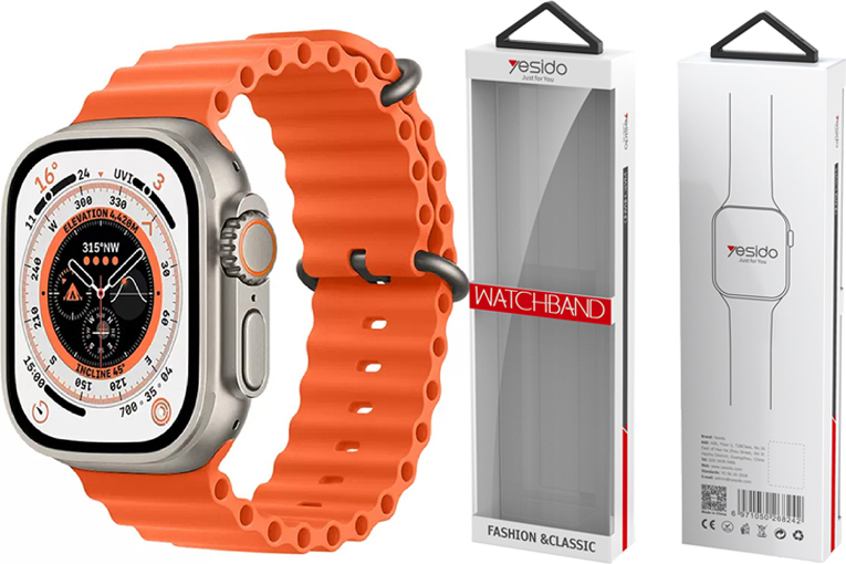 Levně YESIDO WB21 silikonový řemínek pro Apple Watch 38/40/41, oranžový