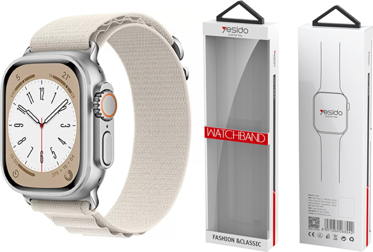 Levně YESIDO WB24 Sportovní řemínek Loop pro Apple Watch 38/40/41 Nude