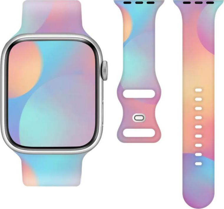 Levně Telcon Silikonový řemínek pro Apple Watch 42/44/45/49mm (97+110) Rainbow
