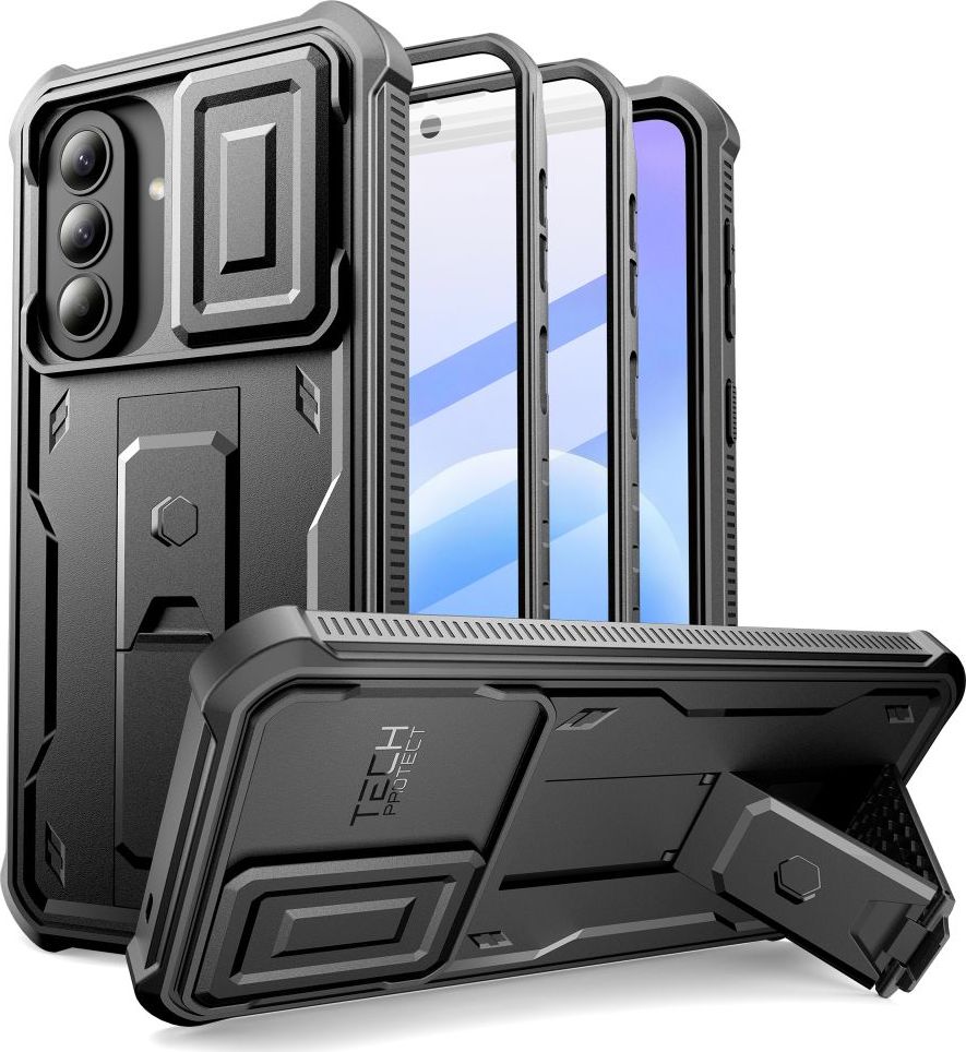 Levně Kryt Tech-Protect Kevlar Cam+ pro Samsung Galaxy A57 5G, černý (včetně sady dvou rámečků s ochranou displeje)