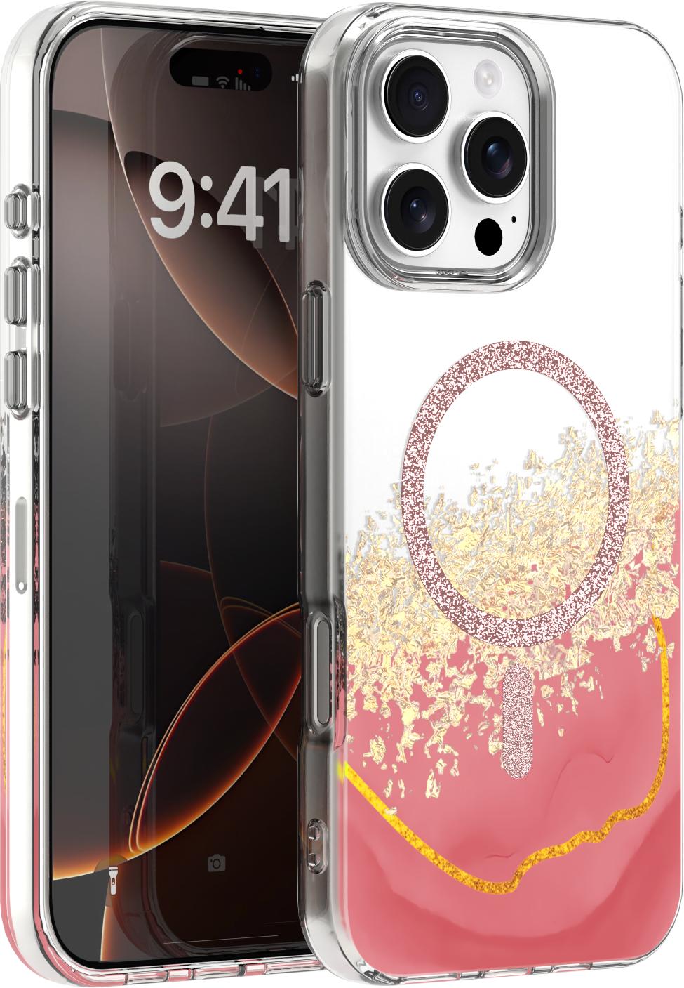 Levně TFO Kryt Epoxy Mag pro iPhone 16 Pro 6,3" růžový