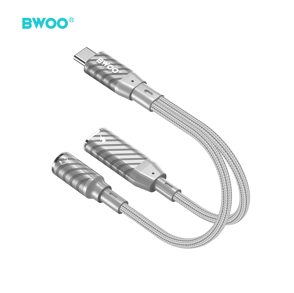 BWOO 2v1 adaptér z typu C na typ C / 3,5mm jack BZ67