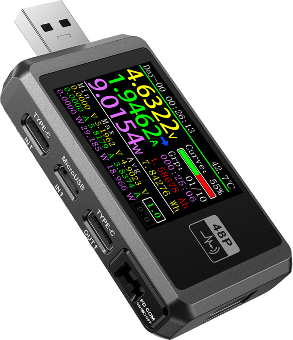FNIRSI FNB48P USB port tester černý
