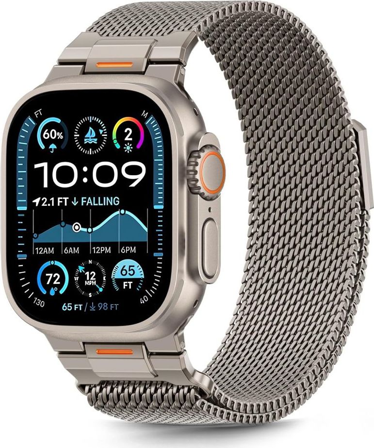 TECH-PROTECT řemínek Milano VANGUARD pro Apple Watch 8 / 9 / 10 / 11 / SE / ULTRA (44 / 45 / 46 / 49 MM) TITANIUM