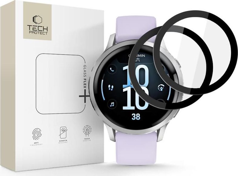 Hybridní sklo TECH-PROTECT GLASS FLEX+ 2-PACK GARMIN VENU 4 (41 MM) BLACK