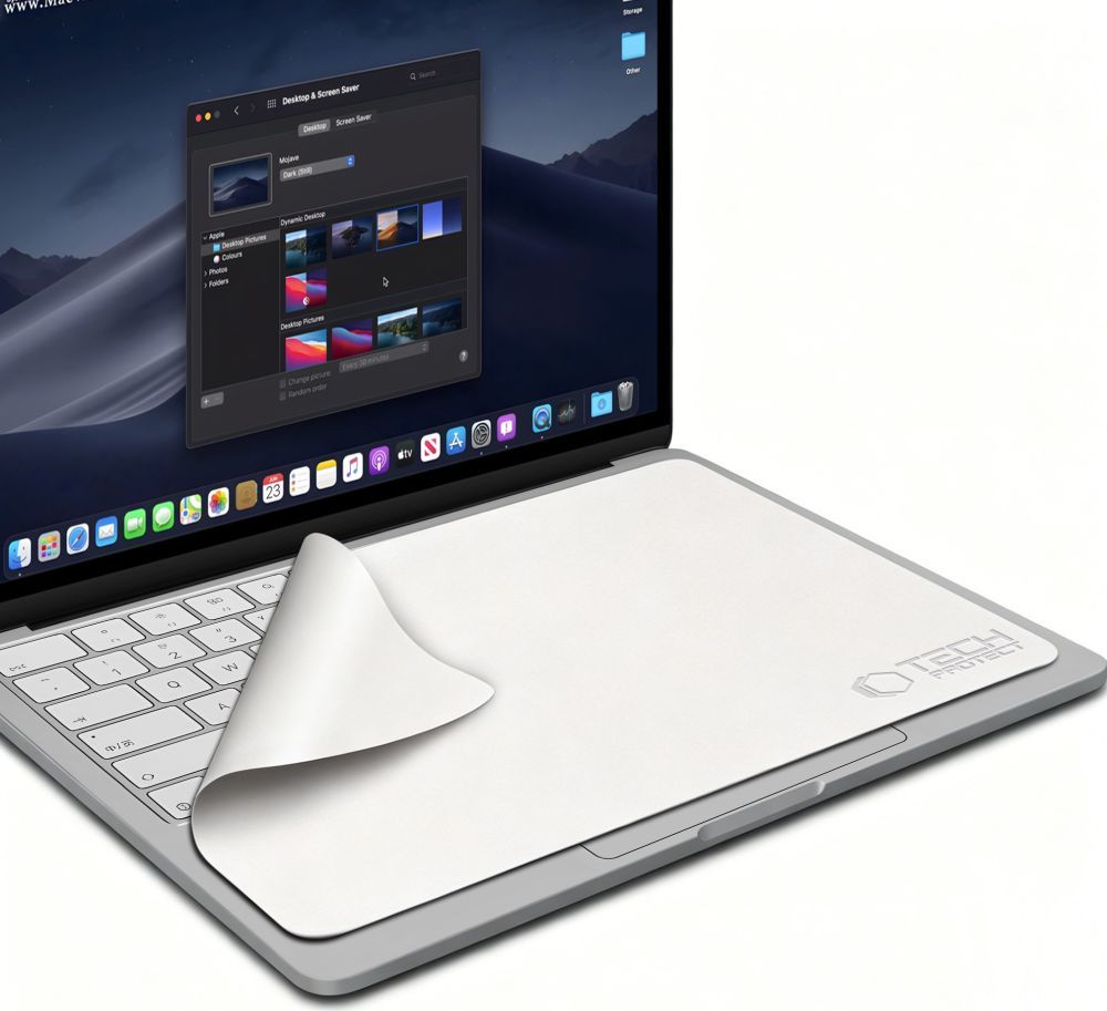 TECH-PROTECT Leštící hadřík z mikrovlákna pro MacBook / notebooky ve velikosti 15"-16", grey