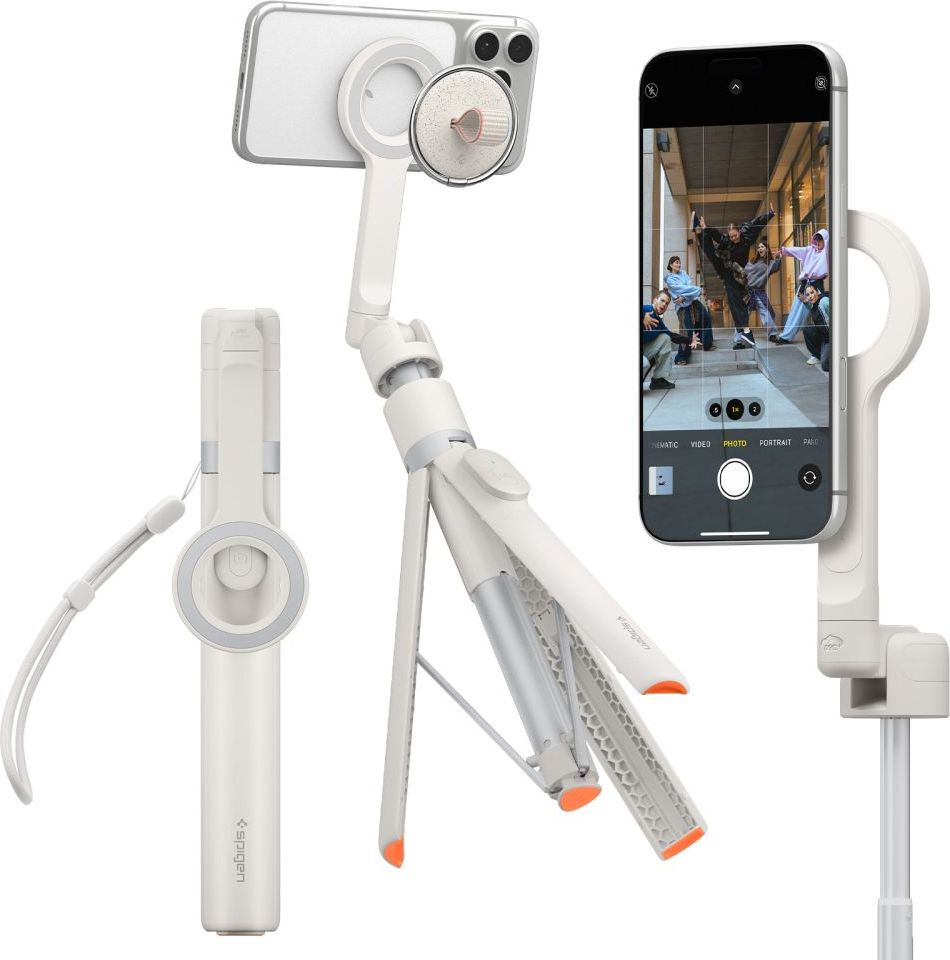 SPIGEN S582W bluetooth selfie tyč / tripod, dune beige