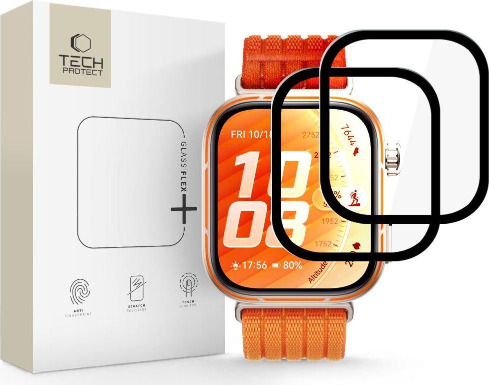 Hybridní sklo TECH-PROTECT GLASS FLEX+ 2-PACK HUAWEI WATCH FIT 5 PRO BLACK