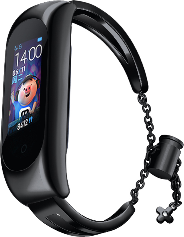 Hurtel Kovový náramek pro Xiaomi Mi Band 3 / 4 / 5 / 6 pásek - černý