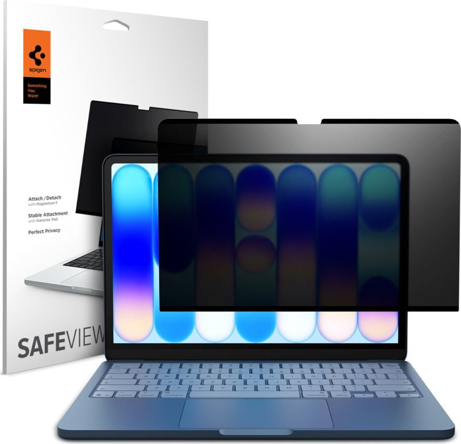 Spigen Safe View magnetická privatizační fólie (zatmavující) pro MacBook Neo 13" 2026