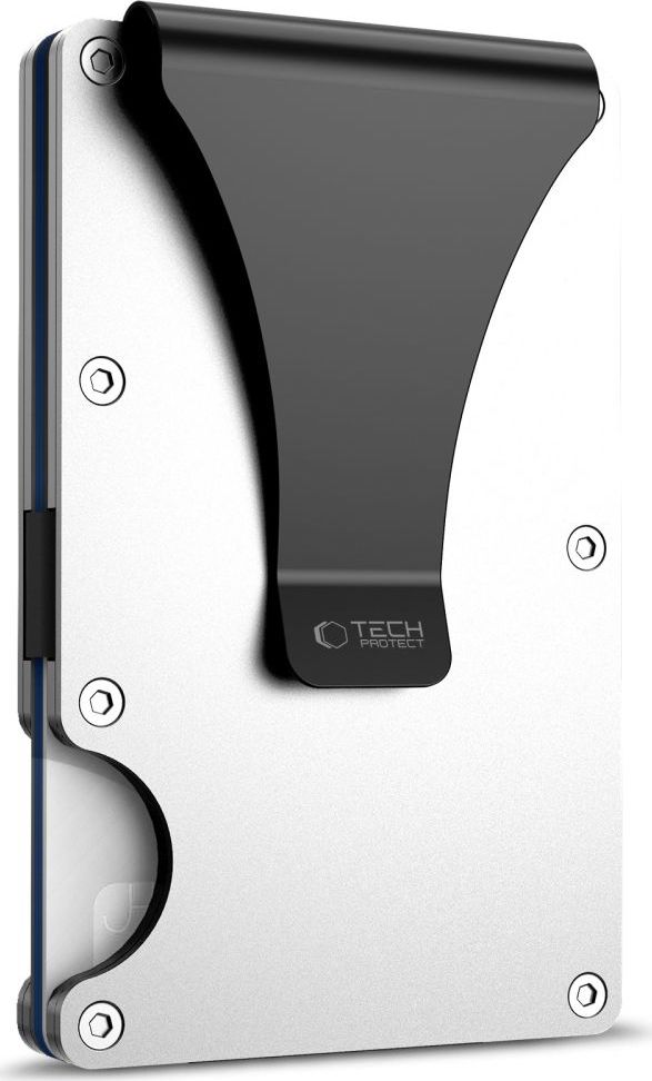 Tech-Protect Thorn RFID peněženka na platební karty se sponou na bankovky – stříbrná