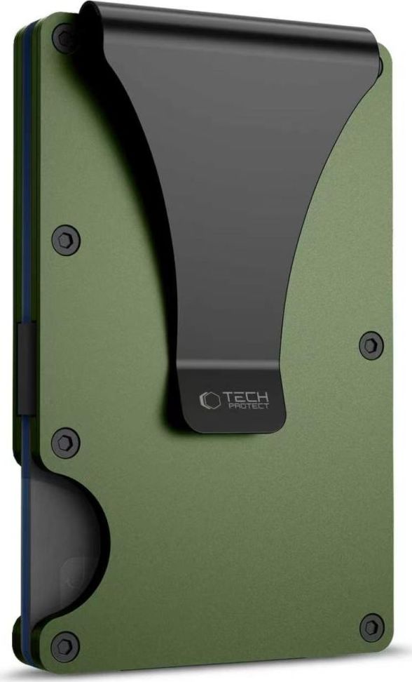 Tech-Protect Thorn RFID peněženka na platební karty se sponou na bankovky – military green