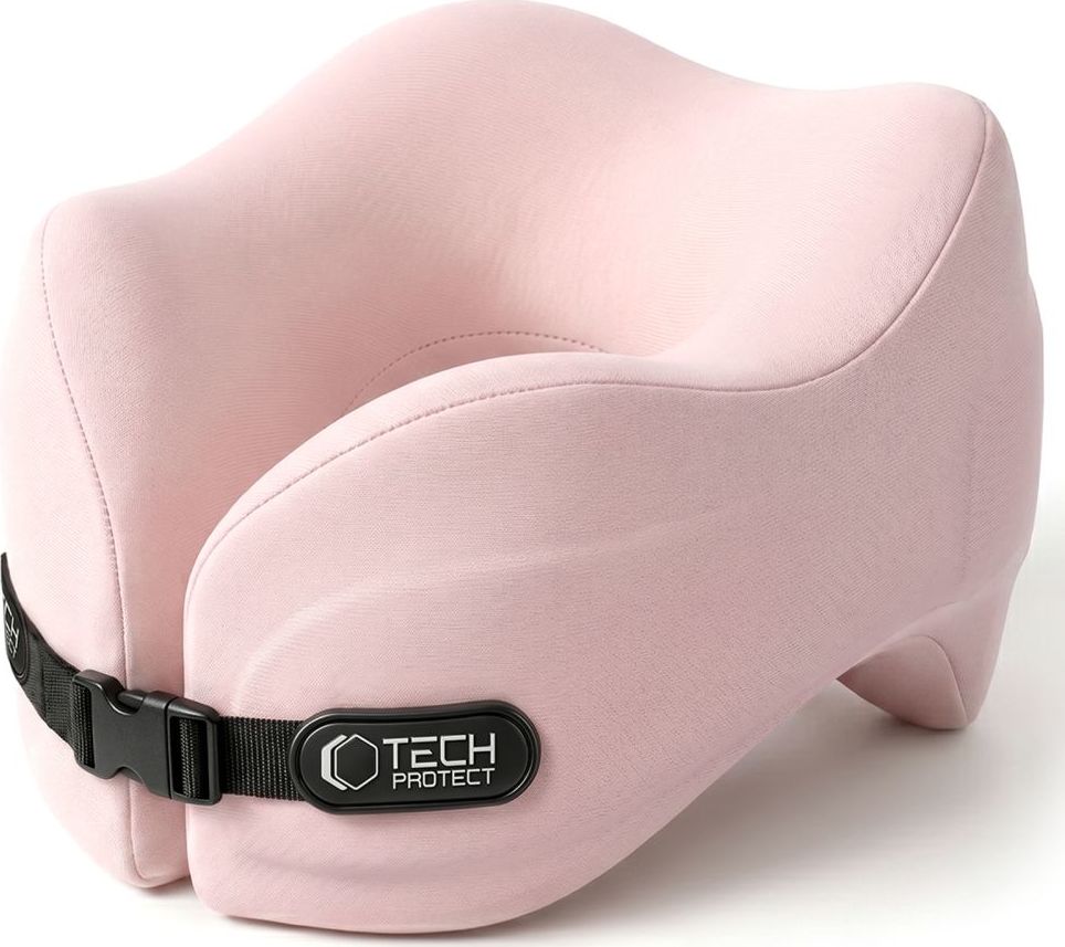 Tech-Protect ComfortRest cestovní polštář za krk z paměťové pěny – růžový