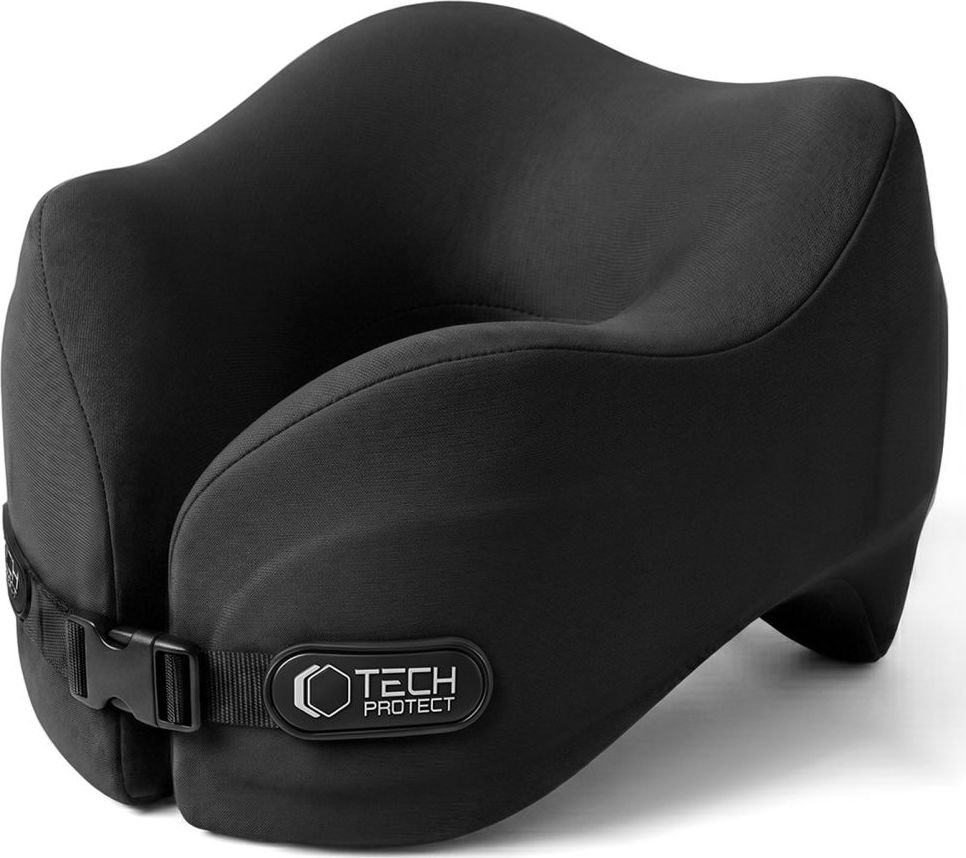 Tech-Protect ComfortRest cestovní polštář za krk z paměťové pěny – černý
