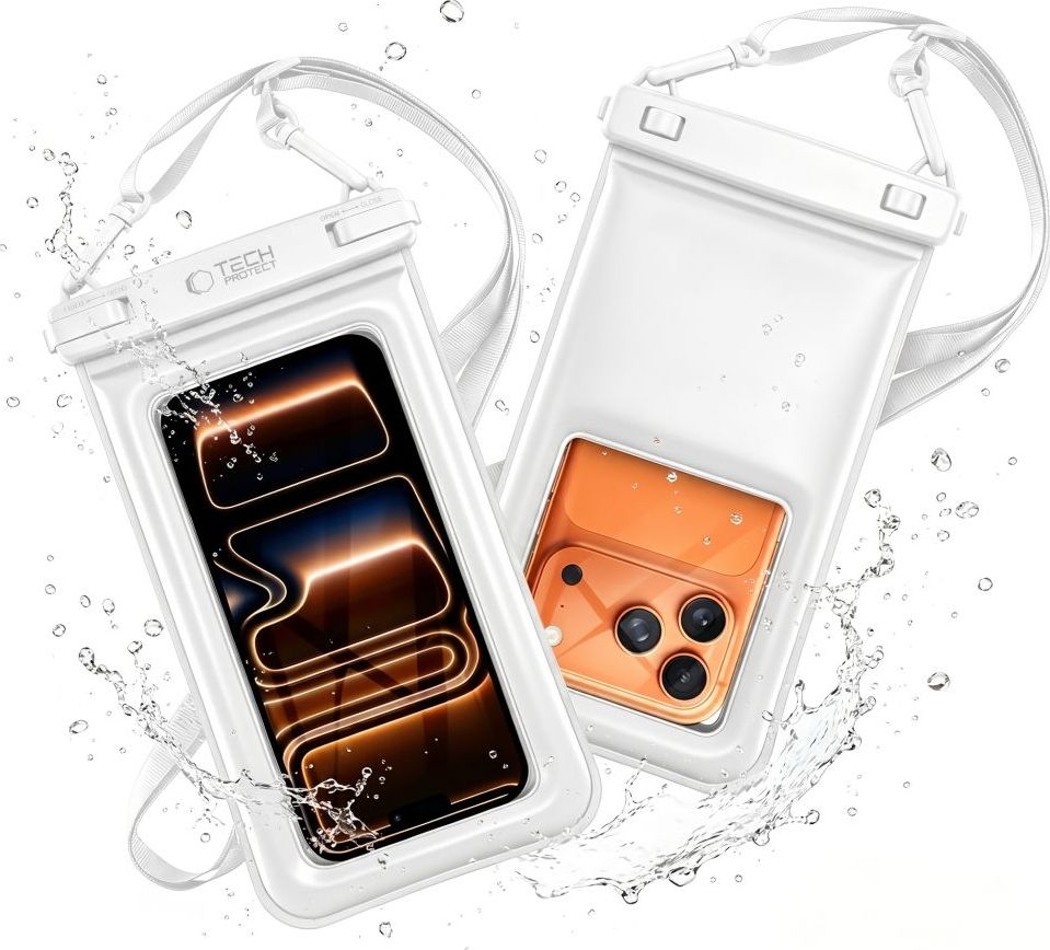 Tech-Protect UWC7 univerzální vodotěsné plovoucí pouzdro IPX8 pro telefony do 6,9", bílé