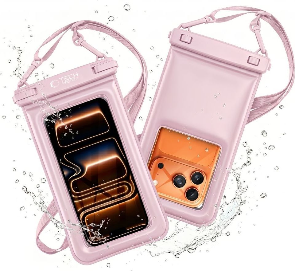 Tech-Protect UWC7 univerzální vodotěsné plovoucí pouzdro IPX8 pro telefony do 6,9", růžové