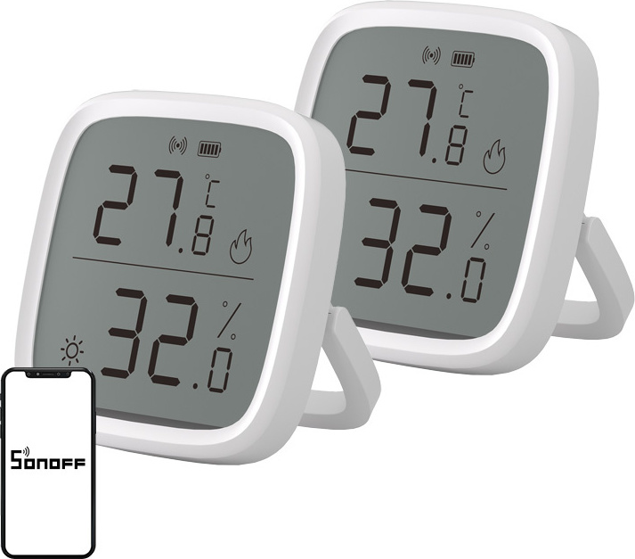SONOFF ZigBee SNZB-02D – snímač teploty a vlhkosti, balení po 2 kusech