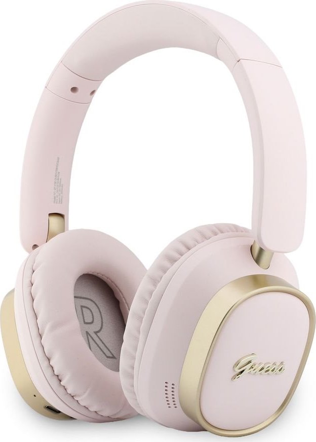 Guess Rectangle Metal Script Logo ENC Bezdrátová Sluchátka Pink