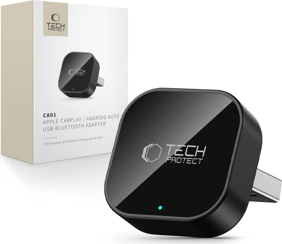 Tech-Protect Ultraboost CA01 bezdrátový adaptér Apple CarPlay a Android Auto USB, matně černý