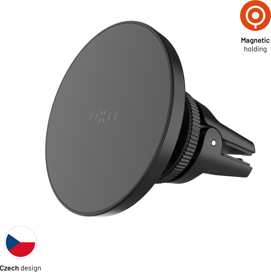 FIXED MagCircle magnetický držák do ventilace s podporou MagSafe, černý