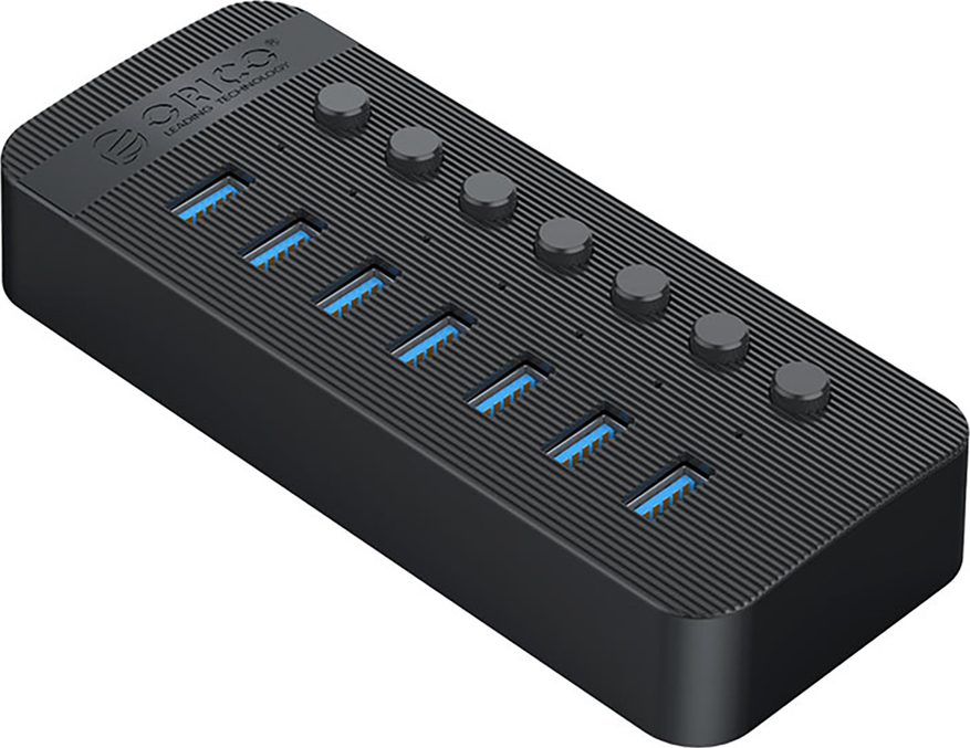 Orico CT2U3-7AB 7x USB-A 3.0 Hub s přepínači - černý