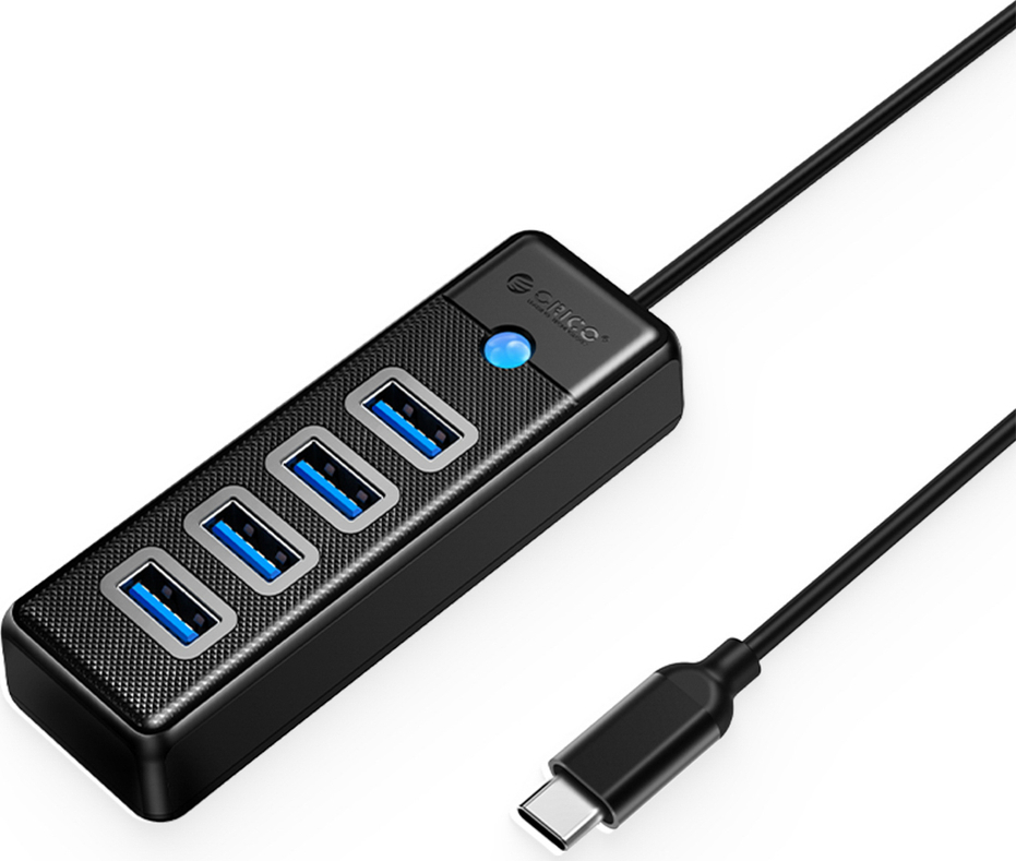 Orico PW4U-C3 USB Hub 4portový USB-A 3.0 1m - černý