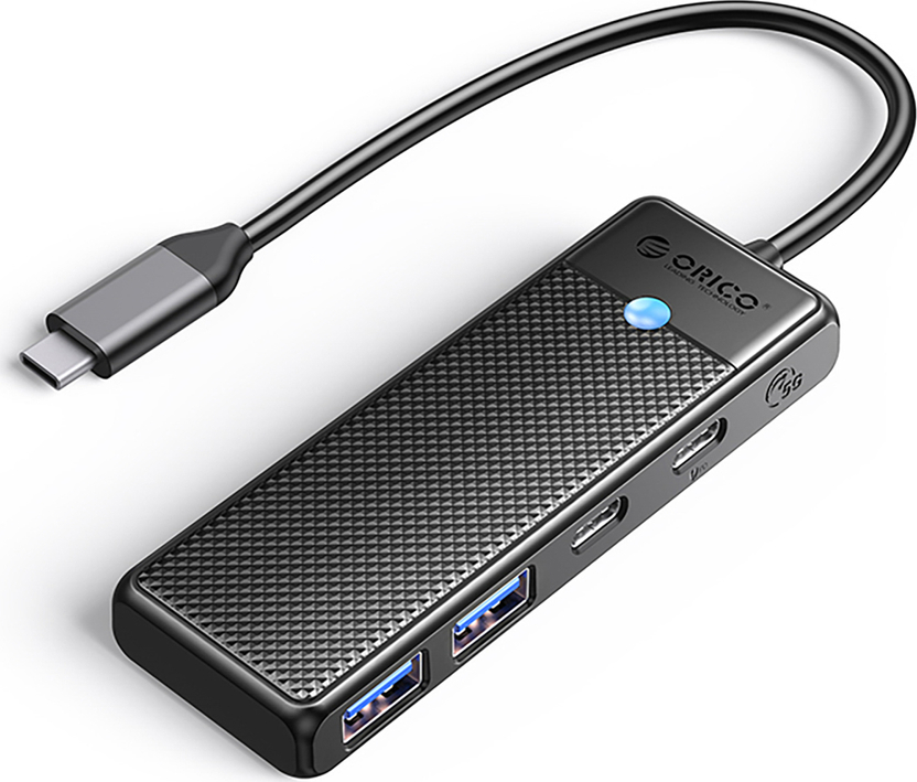 Hub USB-C Orico PAPW2AC-C3 dokovací stanice 2x USB-A 3.0 + 2x USB-C 3.0 - černá