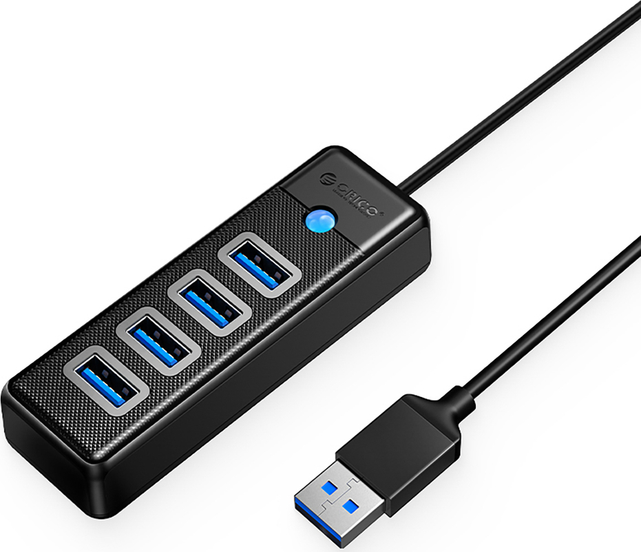 Hub Orico PW4U-U3 USB-A / 4x USB-A 3.0 - černý