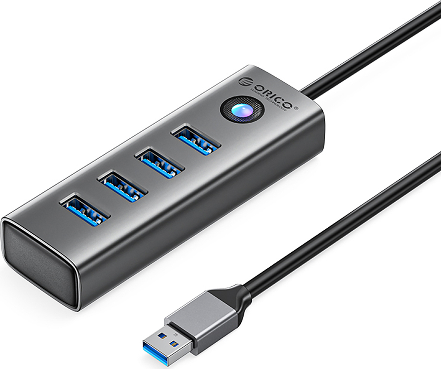 Orico PDD4U-U3 Hub 4x USB-A 3.0 - Šedý