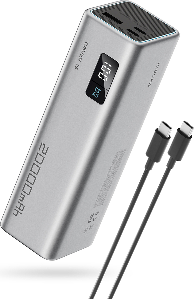 Powerbanka Cuktech CUKP200XGLGR 85W 20000mAh 2 x USB-C 1 x USB-A - šedá