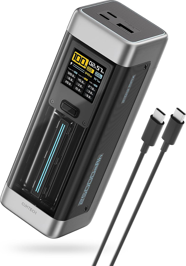 Powerbanka Cuktech CUK00P23GLBK 210W 25000mAh Powerbanka 2 x USB-C 1 x USB-A - Černá