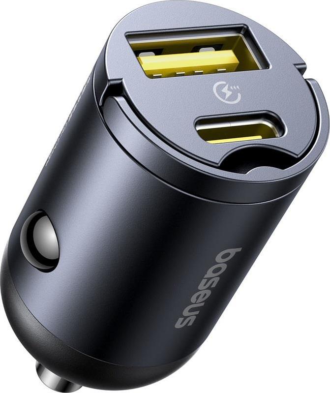 Baseus Tiny Star Mini Nabíječka do Auta USB-A/USB-C 30W Cosmic Black