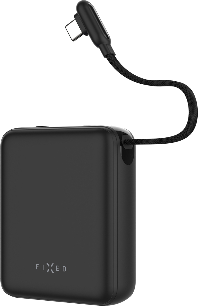 Powerbanka FIXED Zen 10 Loop s LCD displejem a výstupem 30W, 10 000 mAh, černá