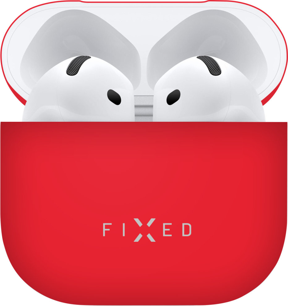 Ultratenké silikonové pouzdro FIXED Silky pro Apple AirPods 4, červené