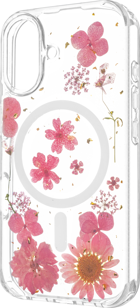 Zadní kryt FIXED MagBloom s podporou MagSafe pro Apple iPhone 16, Pink Blossom