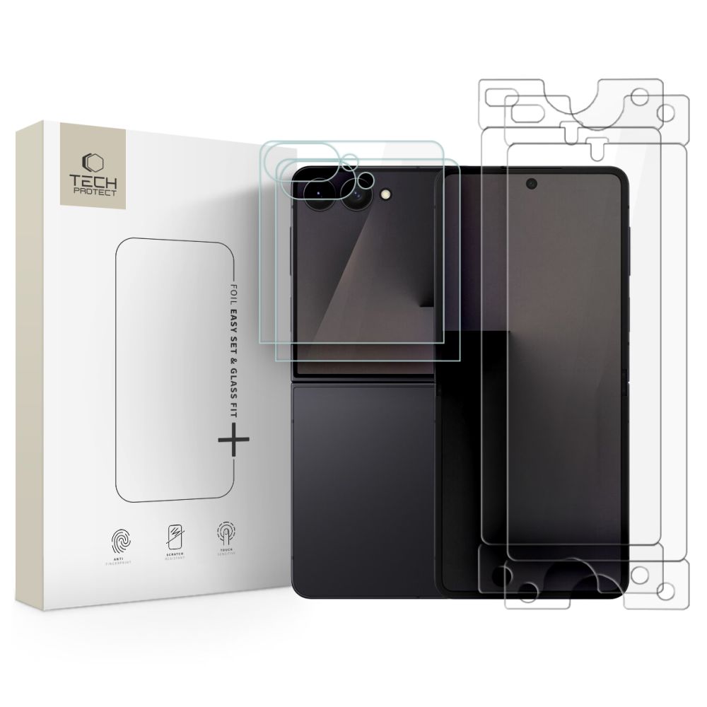 Tech-Protect Easy Set Foil & Glass Fit+ 4v1 pro Samsung Galaxy Z Flip 7 / Z Flip 8 – ochranné sklo + hydrogelové fólie