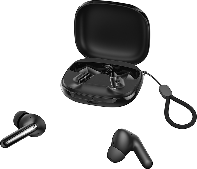 Bluetooth sluchátka XO G53 TWS černá ANC + ENC se stojánkem