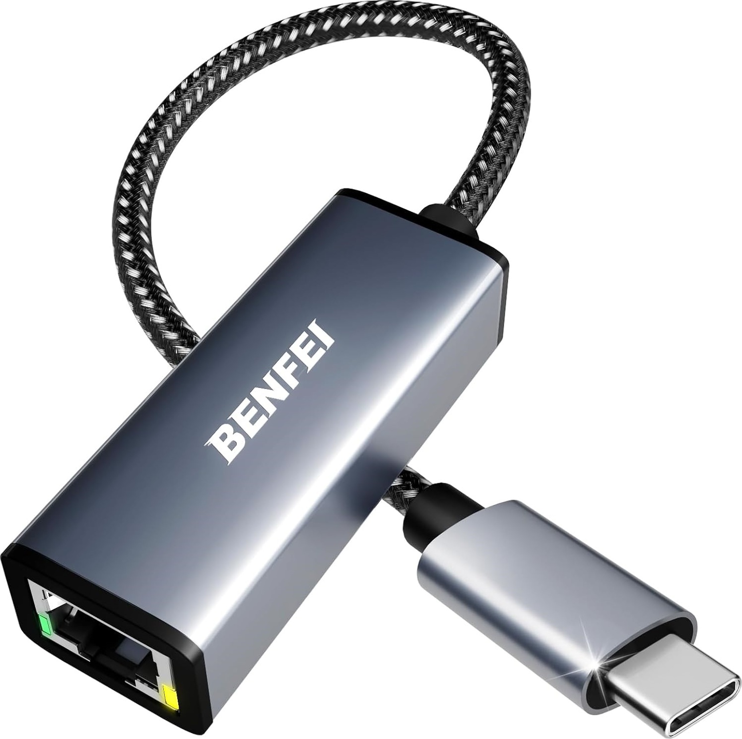 Adaptér BENFEI USB C na RJ45 šedý