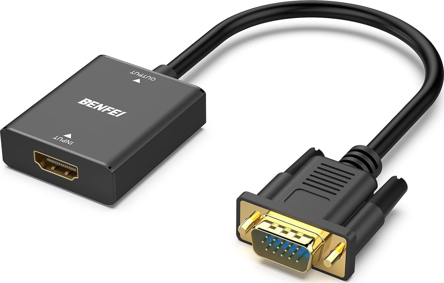 Adaptér BENFEI HDMI na VGA jednosměrný s audio jackem 3,5 mm černý