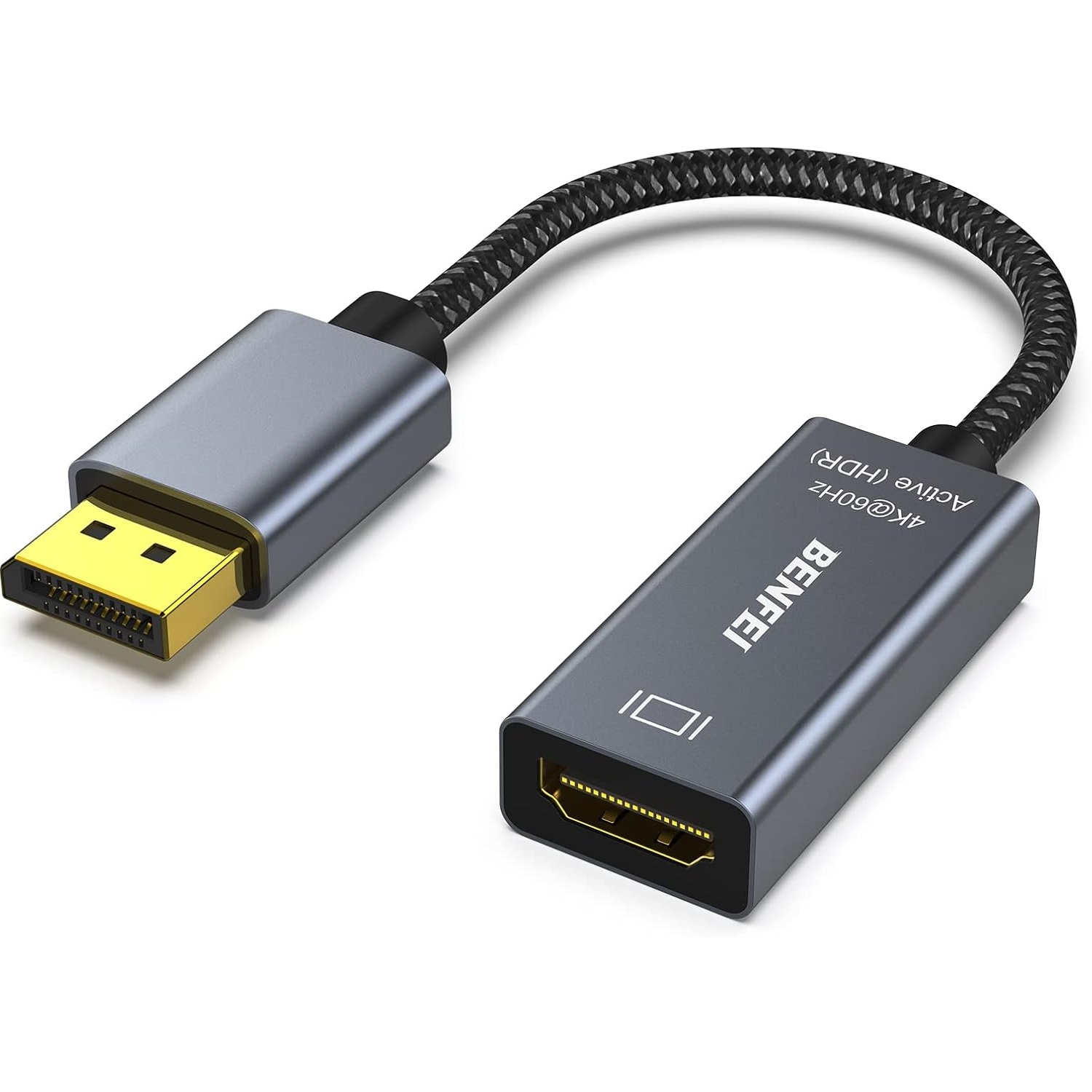 BENFEI adaptér aktivní DisplayPort na HDMI 4K 60Hz šedý