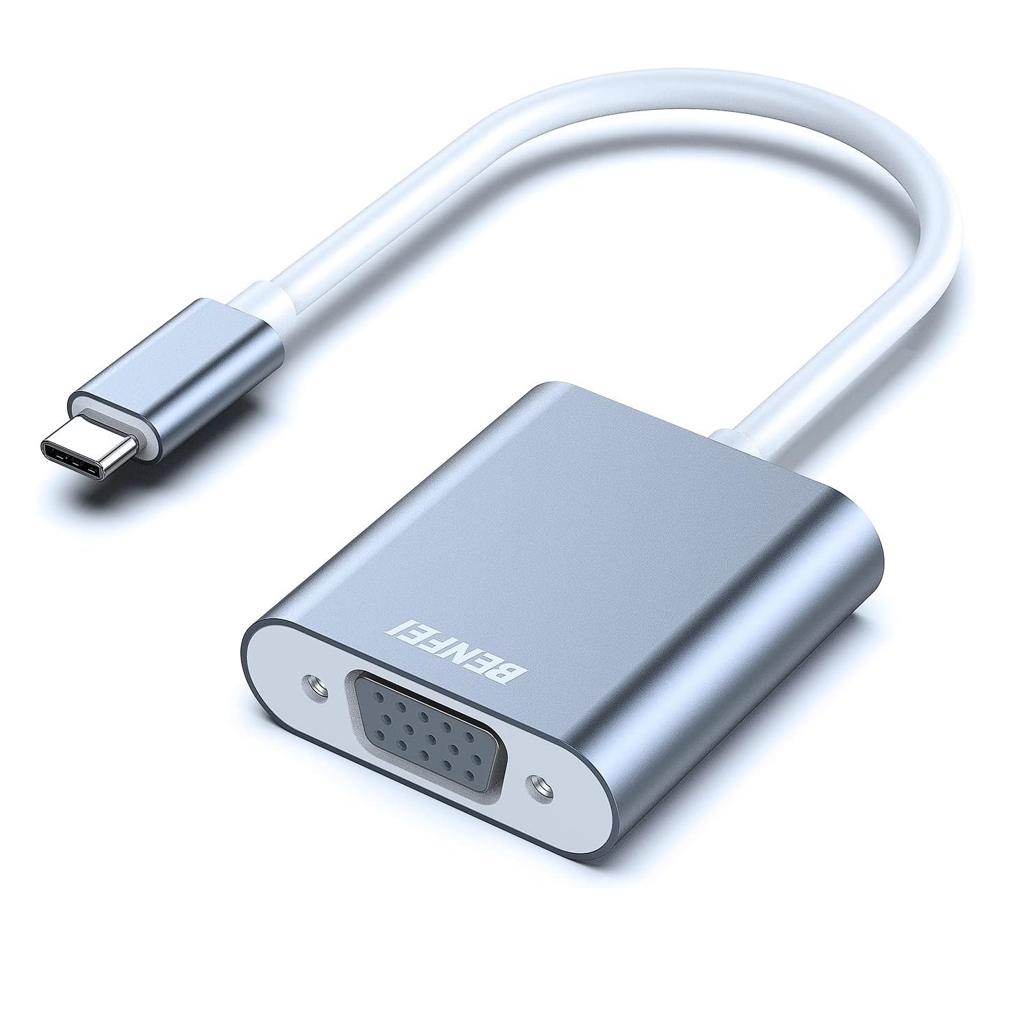 Adaptér BENFEI USB C na VGA šedý