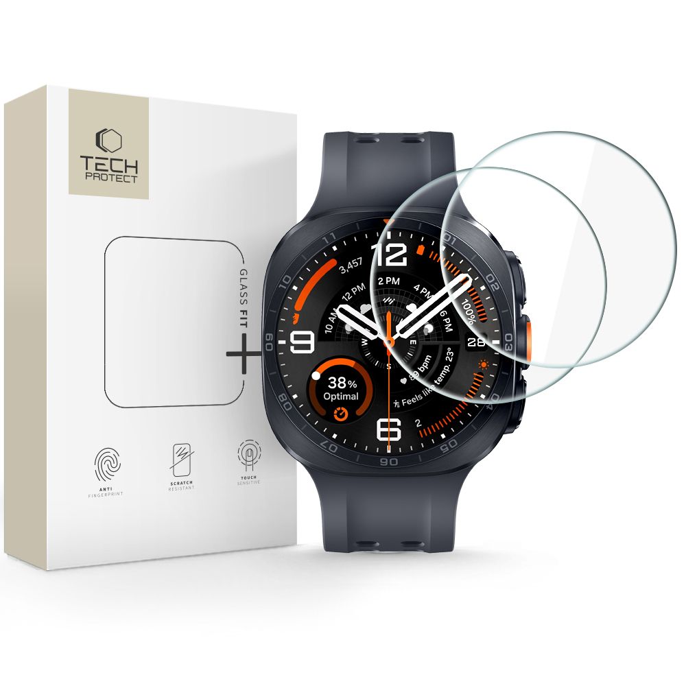 Tvrzené sklo TECH-PROTECT GLASS FIT+ 2-PACK SAMSUNG GALAXY WATCH ULTRA 2 2026 (47 MM) CLEAR (2 kusy)
