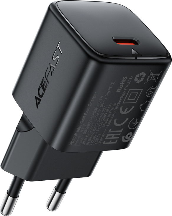 Nabíječka do zásuvky Acefast A117 GaN PD 20W USB-C - černá