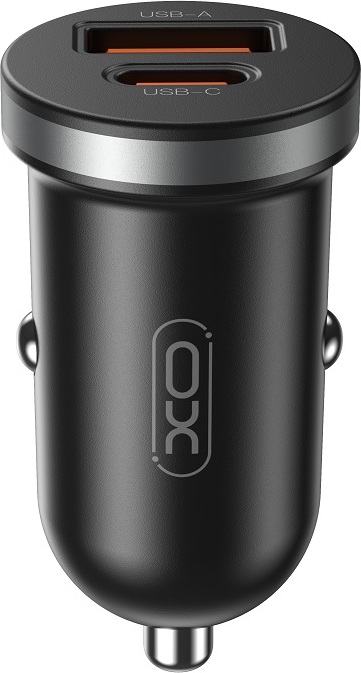 Autonabíječka XO CC56 PD 30W QC 1x USB 1x USB-C černá