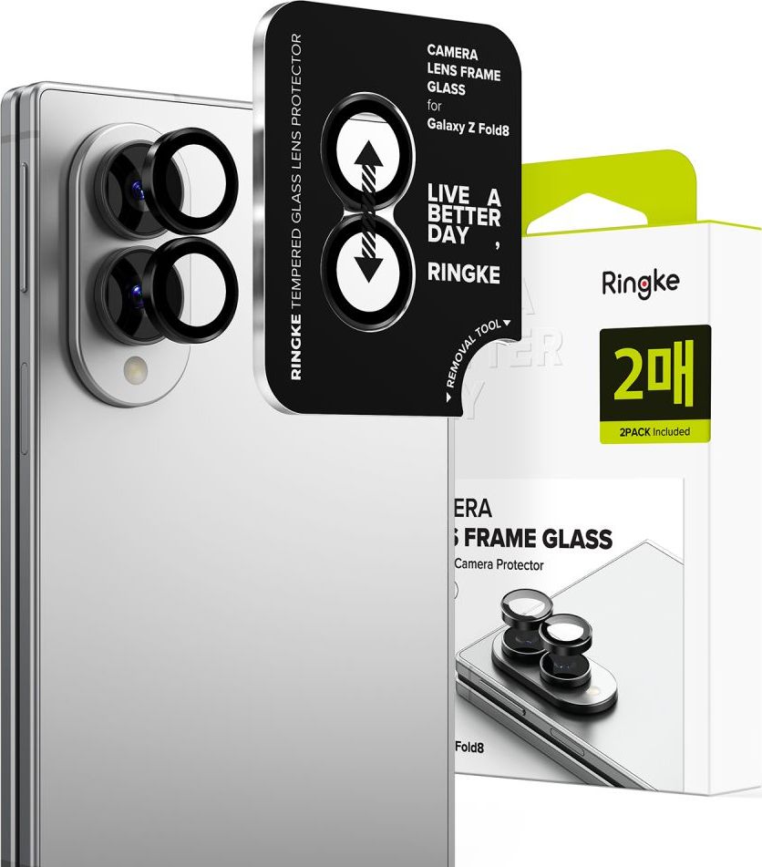Ochranné sklo na čočku fotoaparátu RINGKE CAMERA FRAME 2-PACK GALAXY Z FOLD 8 BLACK s aplikátorem (2 kusy)