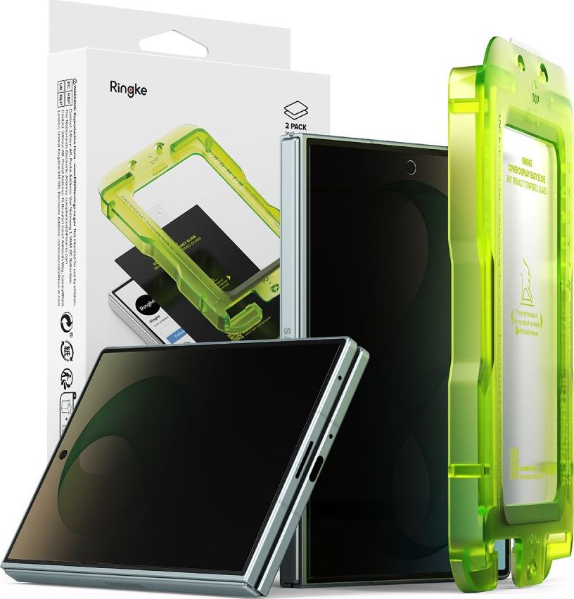 Zatmavující tvrzené privacy sklo RINGKE COVER DISPLAY EASY SLIDE 360 2-PACK PRO GALAXY Z FOLD 8 s aplikátorem (2 kusy)